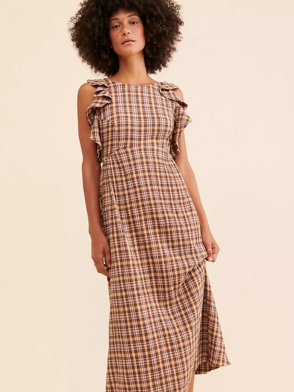 Anthropologie The Odells Brook Midi Fall Plaid Dress